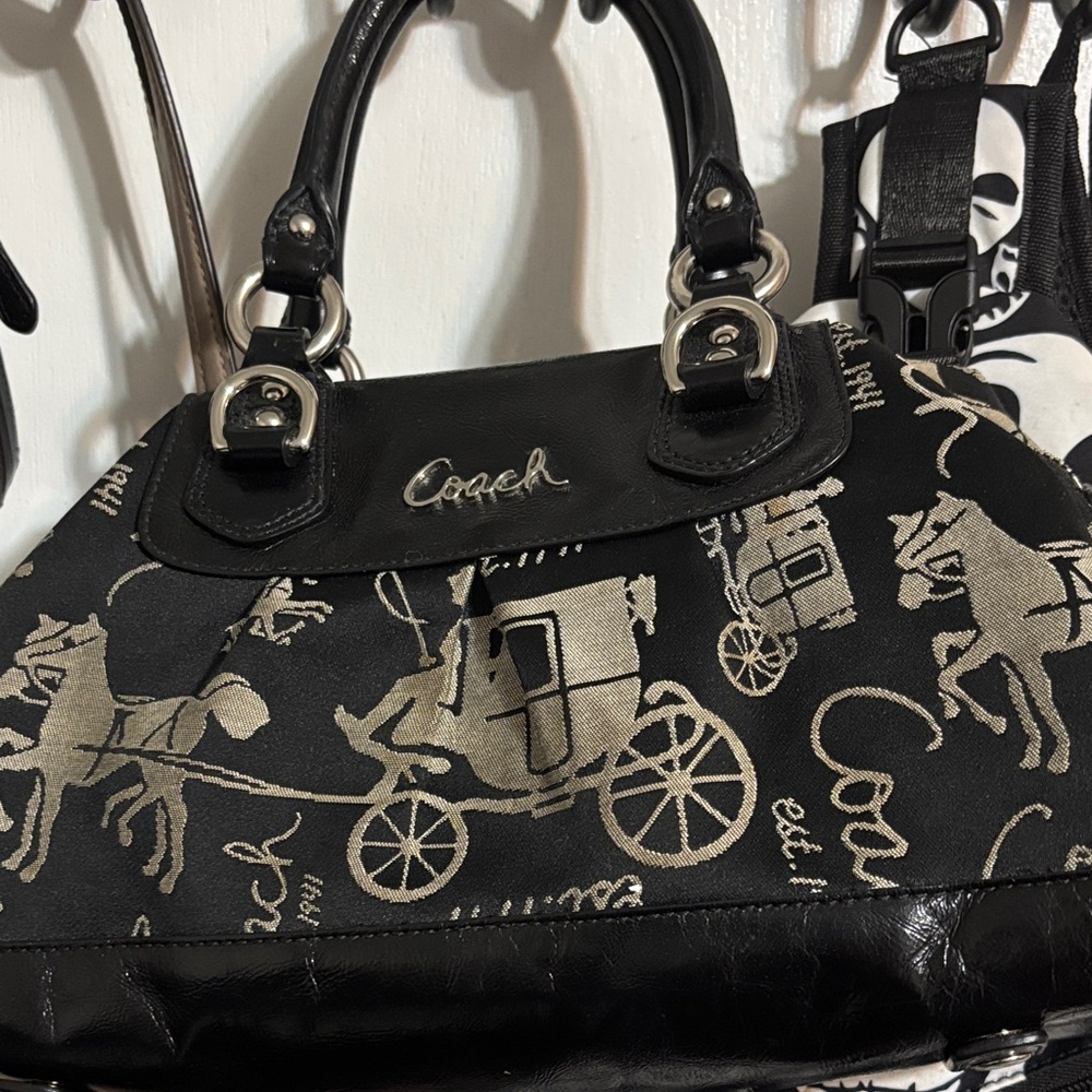 Coach Black and Tan Satchel